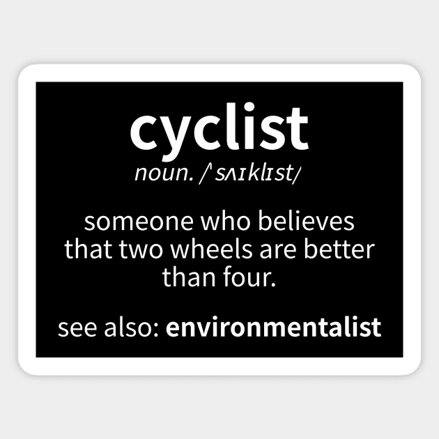 Dictionary Definitions Cyclist Magnet by blacklines